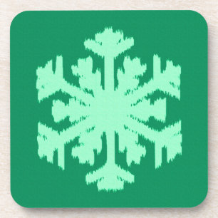 Ikat Snowflake - Kiefer und Minze grün Untersetzer