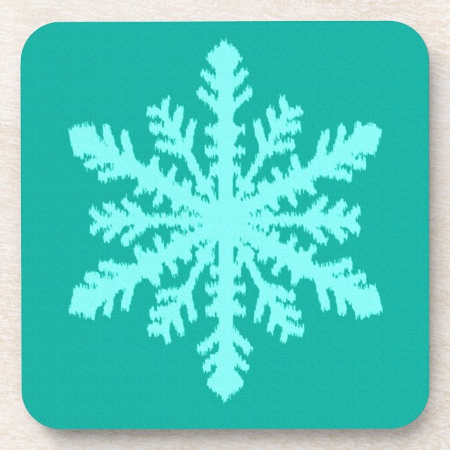 Ikat Snowflake - Türkis und Wasser Untersetzer (Vorderseite)