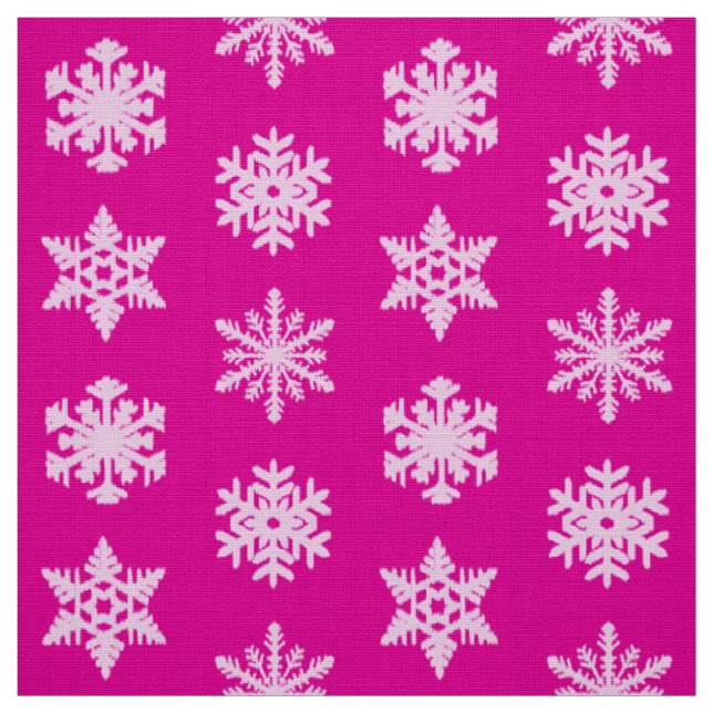 Ikat Snowflakes - Fuchsia und Eispink Stoff (Muster)