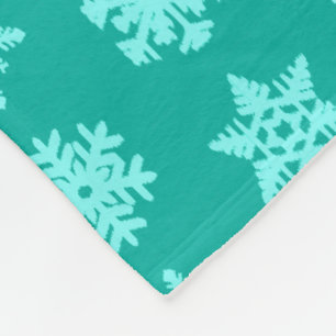 Ikat Snowflakes - Türkis und Wasser Fleecedecke
