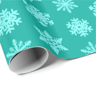Ikat Snowflakes - Türkis und Wasser Geschenkpapier
