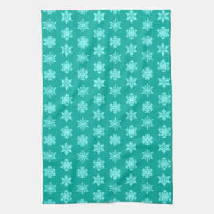 Ikat Snowflakes - Türkis und Wasser Handtuch