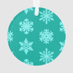 Ikat Snowflakes - Türkis und Wasser Ornament