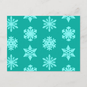 Ikat Snowflakes - Türkis und Wasser Postkarte