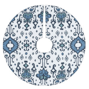 Ikat, Stamm, ethnische nahtlose Ornamente. Polyester Weihnachtsbaumdecke