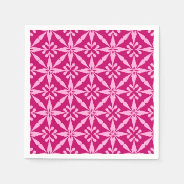 Ikat Star Pattern - Fuchsia Pink Serviette (Vorderseite)