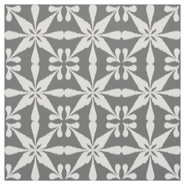 Ikat Star Pattern - grau/grau und weiß Stoff (Muster)