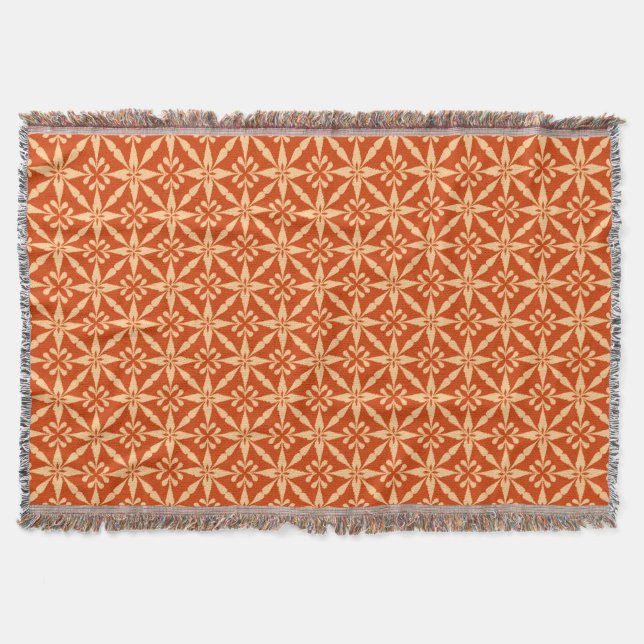 Ikat Star Pattern - Mandarin Orange Decke (Vorderseite)