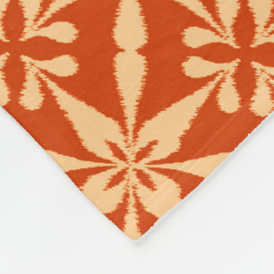 Ikat Star Pattern - Mandarin Orange Fleecedecke
