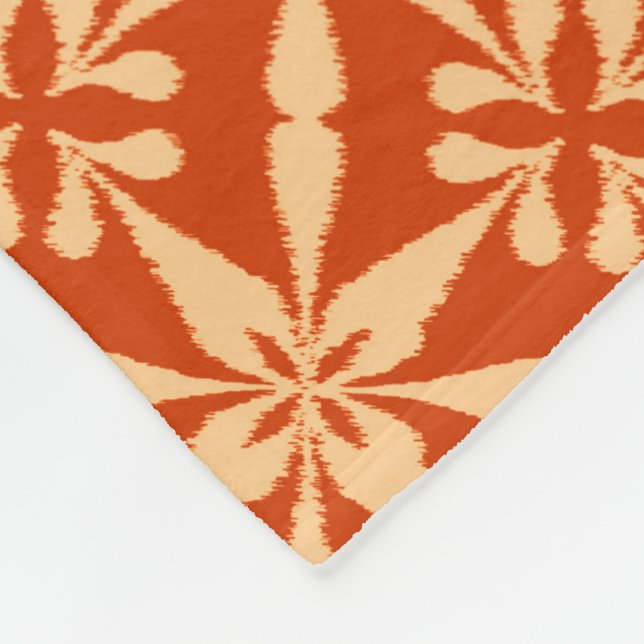 Ikat Star Pattern - Mandarin Orange Fleecedecke (Ecke)