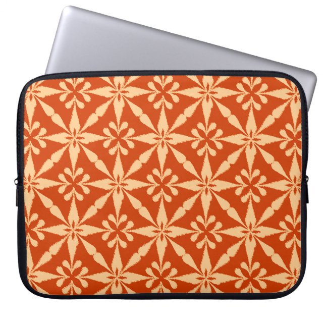 Ikat Star Pattern - Mandarin Orange Laptopschutzhülle (Vorderseite)