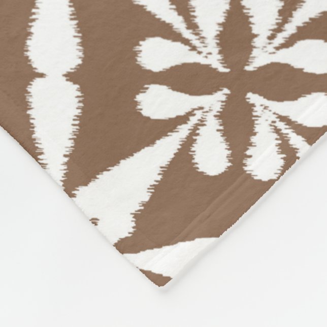 Ikat Star Pattern - Taupe Tan und White Fleecedecke (Ecke)