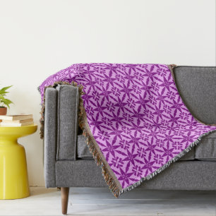 Ikat Star Pattern - Violet und Orchid Decke