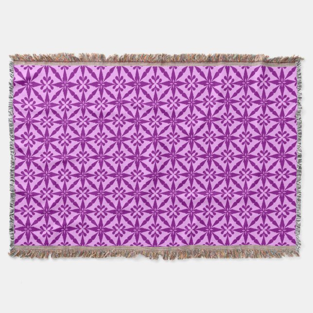 Ikat Star Pattern - Violet und Orchid Decke (Vorderseite)