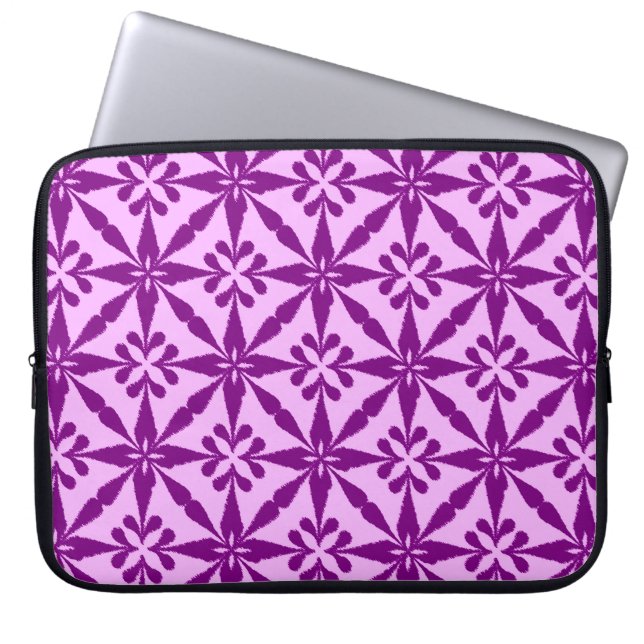 Ikat Star Pattern - Violet und Orchid Laptopschutzhülle (Vorderseite)