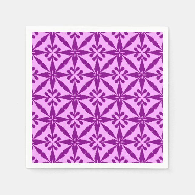 Ikat Star Pattern - Violet und Orchid Serviette (Vorderseite)