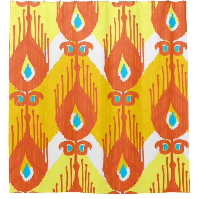 Ikat-Stoffmuster Duschvorhang (Vorderseite)