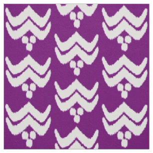Ikat stylized Blumen - amethyst Lila und weiß Stoff