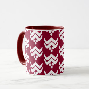 Ikat Stylized Floral - Burgund und Weiße Tasse