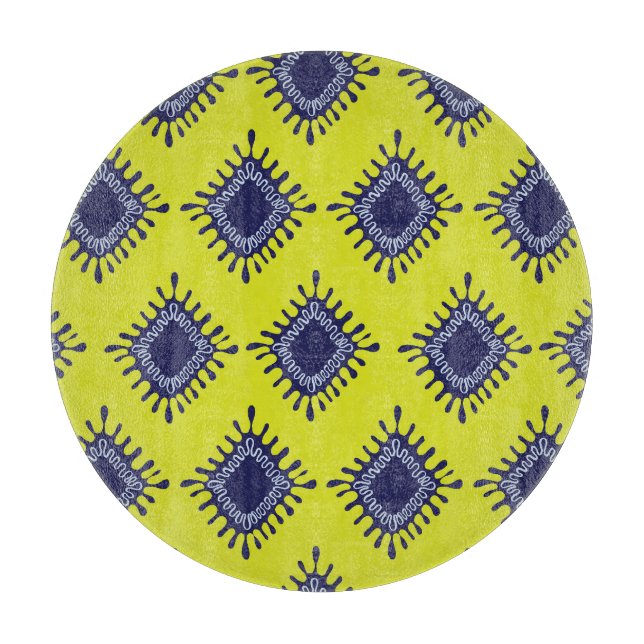 Ikat Tribal: Stilvolles modernes Muster. Schneidebrett (Vorderseite)