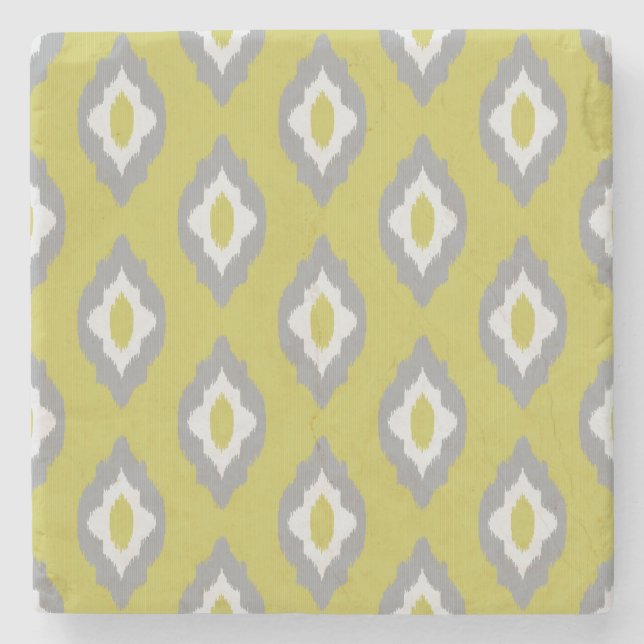 Ikat Vintage-Muster Steinuntersetzer (Vorderseite)