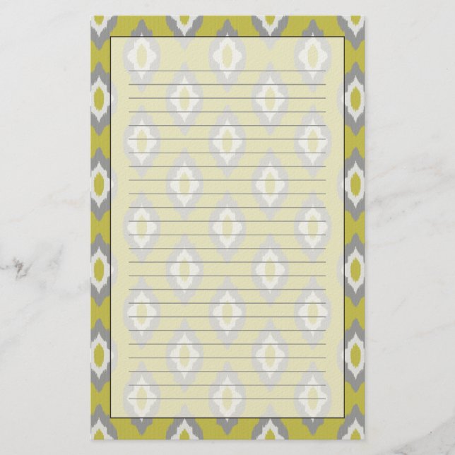 Ikat Vintages Muster Briefpapier (Vorderseite)
