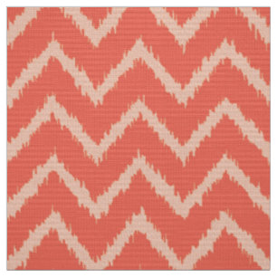 Ikat Zickzack Muster - korallenrote Orange und Stoff