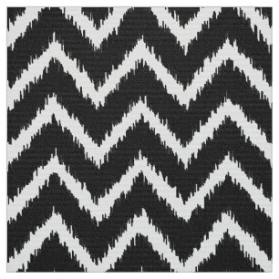 Ikat Zickzack Muster - Schwarzweiss Stoff