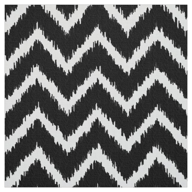 Ikat Zickzack Muster - Schwarzweiss Stoff (Muster)