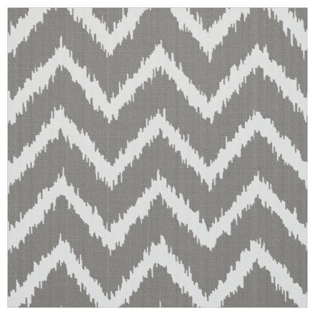 Ikat Zickzack Muster - silbernes Grau/Grau u. Weiß Stoff (Muster)