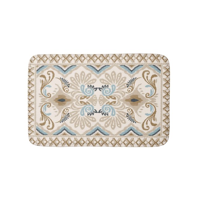 Ikat Zickzack Paisley Badematte (Vorderseite)