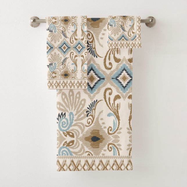 Ikat Zickzack Paisley Badhandtuch Set (Insitu)
