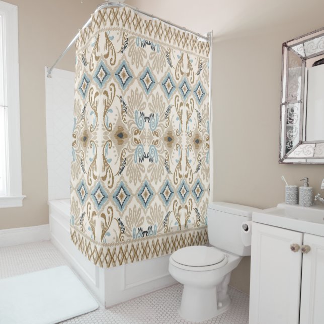 Ikat Zickzack Paisley Duschvorhang (Beispiel)