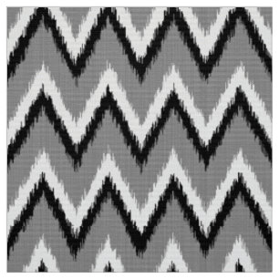 Ikat Zickzack Streifen - grau/Grau, Schwarzes u. Stoff