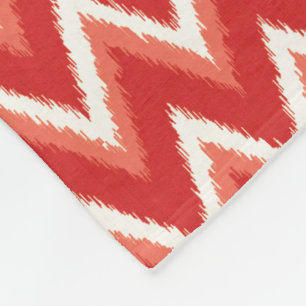 Ikat-Zickzack Streifen - Rost-Orange und Weiß Fleecedecke