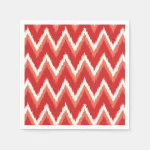 Ikat-Zickzack Streifen - Rost-Orange und Weiß Serviette