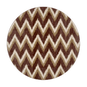 Ikat Zickzack Streifen - Schokolade braun & Beige Schneidebrett