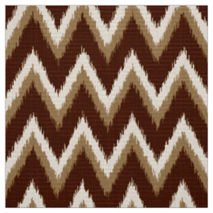 Ikat Zickzack Streifen - schokoladenbraun u. beige Stoff