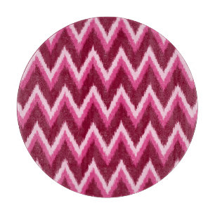 Ikat Zickzack Stripes - Burqundy, Rose und Rosa Schneidebrett