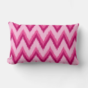 Ikat Zickzack Stripes - Fuchsia und Pink Lendenkissen