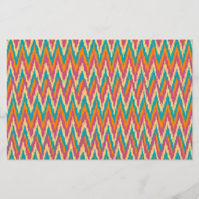 iKat Zigzag Design Gewürzfarben Briefpapier (Vorderseite)