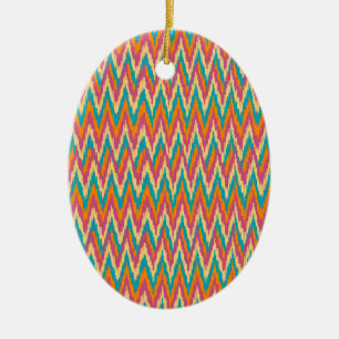 iKat Zigzag Design Gewürzfarben Keramik Ornament