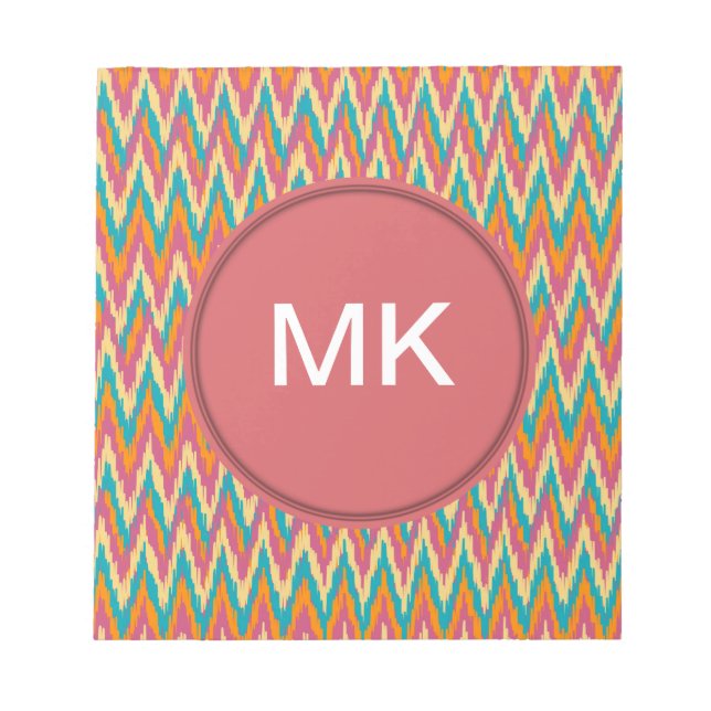 iKat Zigzag Design Gewürzfarben Notizblock (Vorderseite)