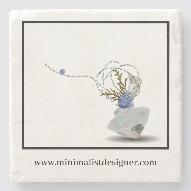 Ikebana Diamant Florist Küstenkarte Steinuntersetzer (Vorderseite)
