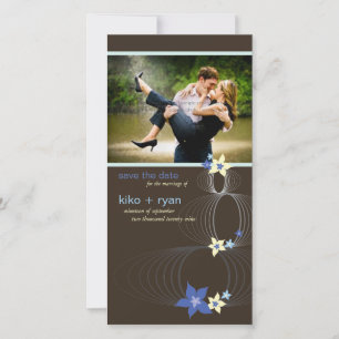 Ikebana Frangipani Hochzeit der tropischen blauen Save The Date