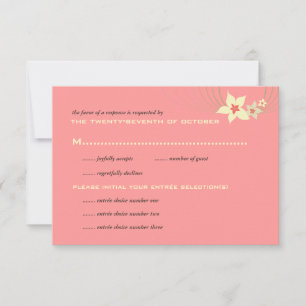 Ikebana Frangipani Pink Tropische Blume Hochzeit RSVP Karte