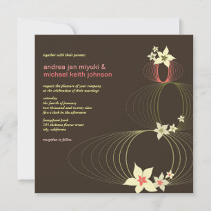 Ikebana Rosa Frangipani Einladung zur Hochzeit