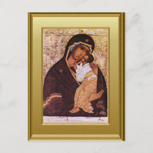 Ikon of the Virgin Mary and the child Jesus Postkarte