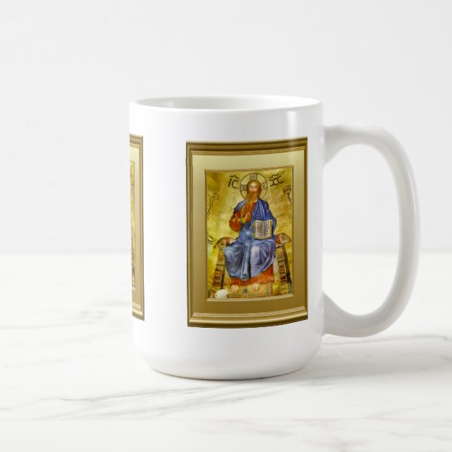 Ikon von Christus mit einem Evangeliumbuch, Kaffeetasse (Rechts)