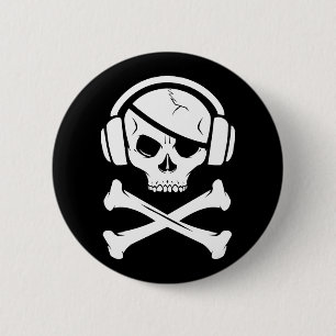 Ikone der Musik-Piraten-Piraterie Anti-RIAA Button